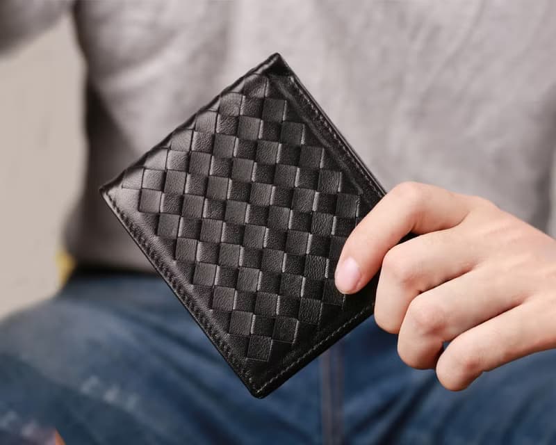 超薄編織皮革錢包 真皮短夾長夾 羊皮錢夾 信用卡包名片夾 男女皆