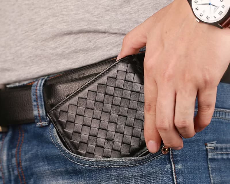 超薄編織皮革錢包 真皮短夾長夾 羊皮錢夾 信用卡包名片夾 男女皆