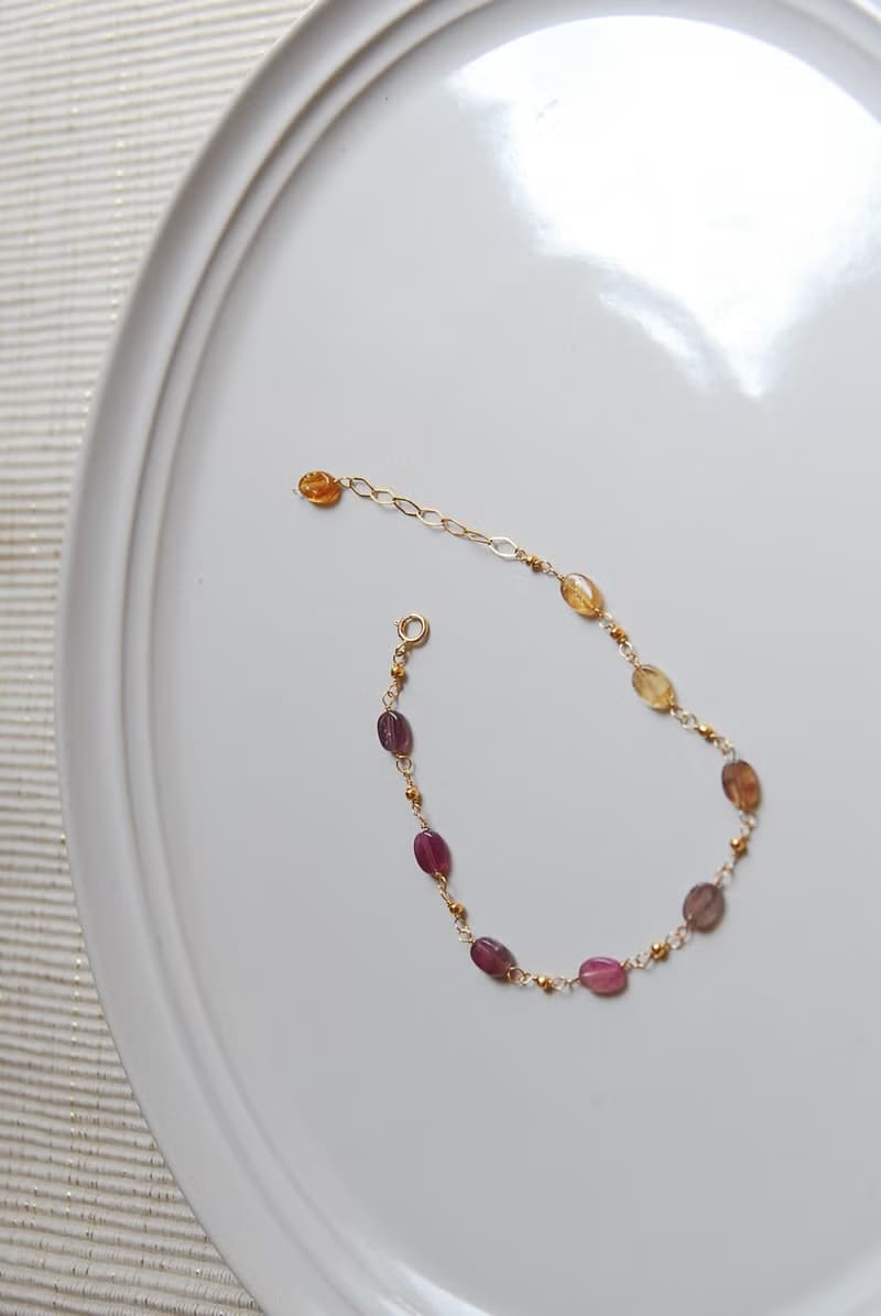 オーバル型トルマリンのブレスレット no.2１４kgf