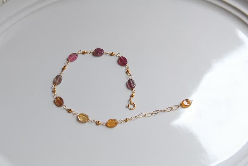 オーバル型トルマリンのブレスレット no.2１４kgf