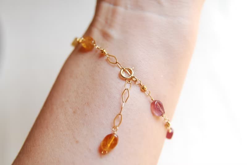 オーバル型トルマリンのブレスレット no.2１４kgf