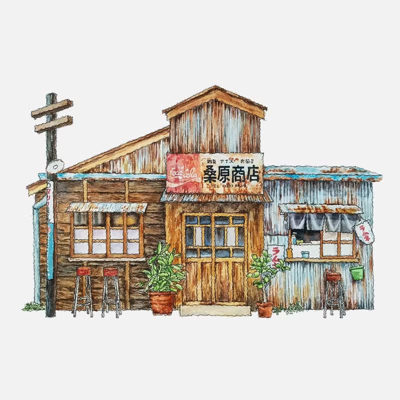 台灣-台南可樂招牌街屋-鐵皮老屋-數位微噴懷舊海報