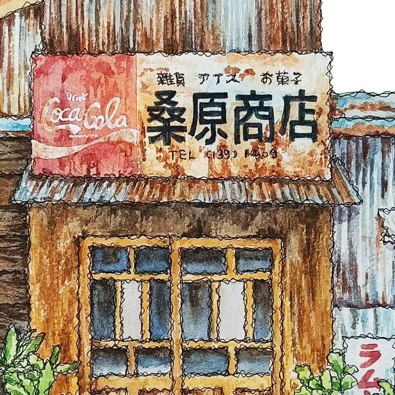 台灣-台南可樂招牌街屋-鐵皮老屋-數位微噴懷舊海報