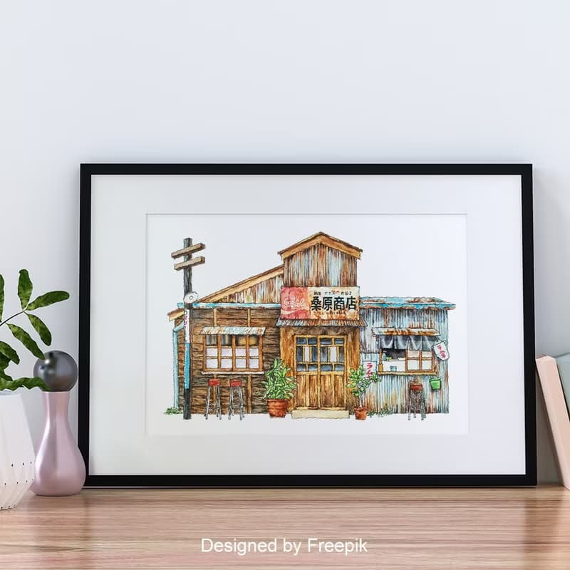 台灣-台南可樂招牌街屋-鐵皮老屋-數位微噴懷舊海報