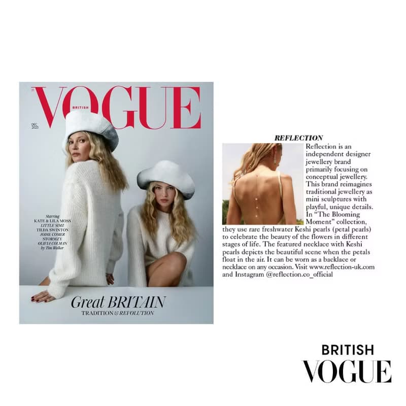 金色繁花之影兩用項鍊/背鍊 - 英國Vogue雜誌報導款