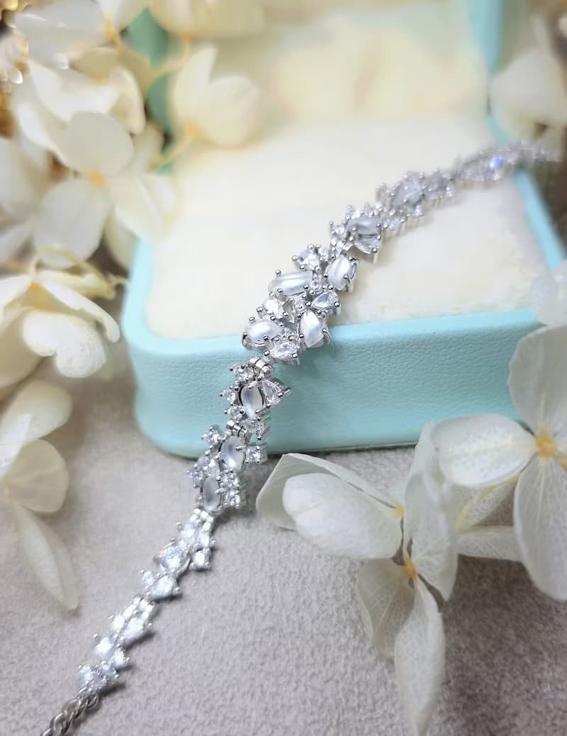 財富自由小燈泡|剛味白翡隨形|緬甸A貨翡翠純銀訂製款手鏈