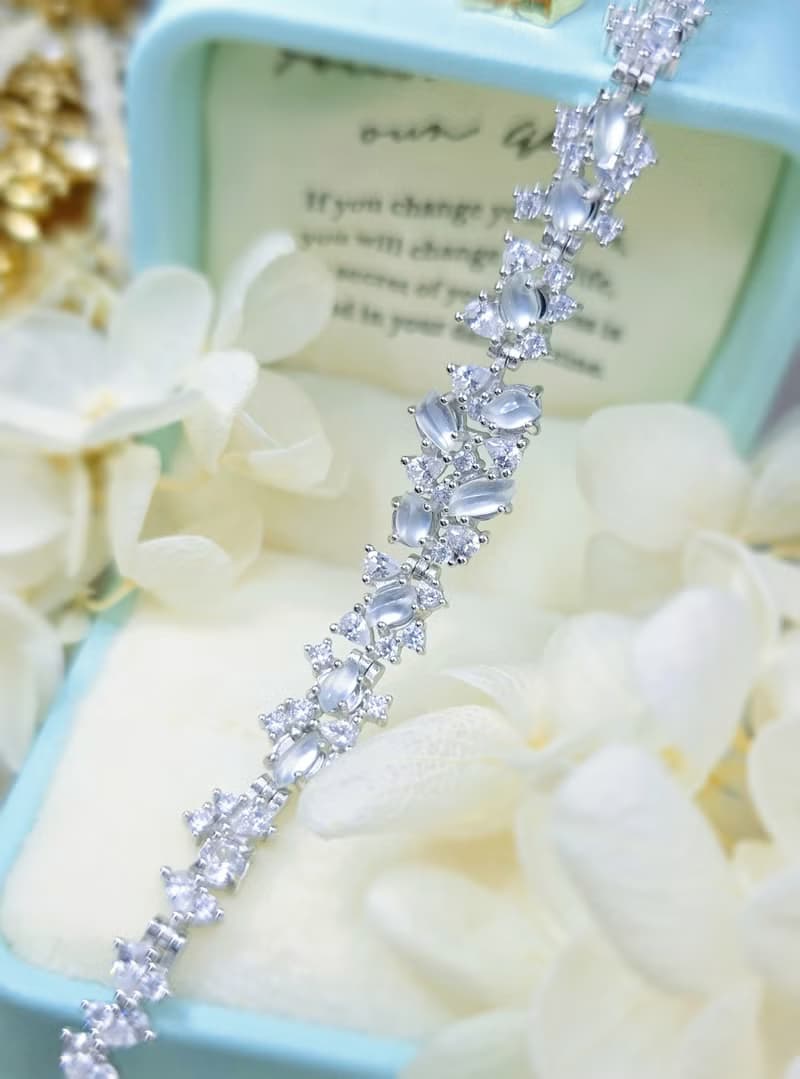 財富自由小燈泡|剛味白翡隨形|緬甸A貨翡翠純銀訂製款手鏈