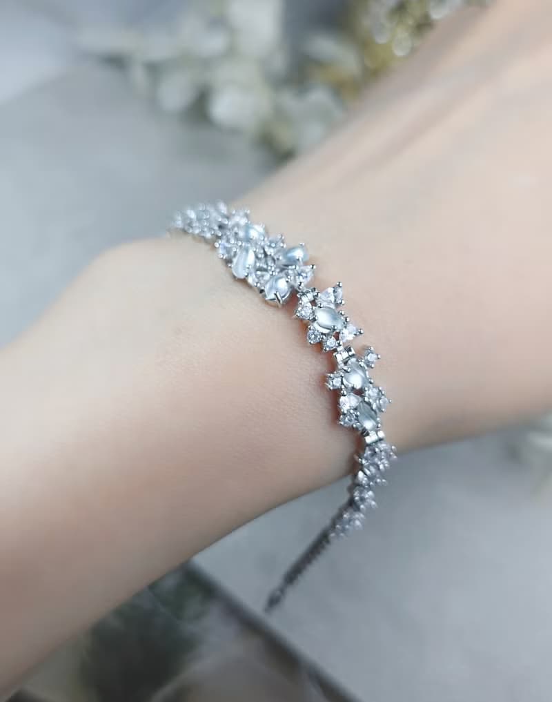 財富自由小燈泡|剛味白翡隨形|緬甸A貨翡翠純銀訂製款手鏈