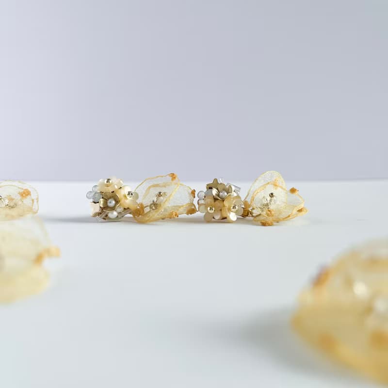 Bloom Veil (Orange): earring耳夾 / pierce耳釘