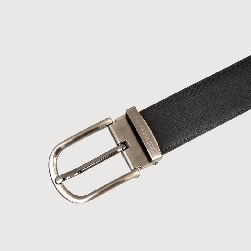 【滿3999送鑰匙圈】男仕圓頭穿針式皮帶-鎗色/BF24B-JF002-SGU