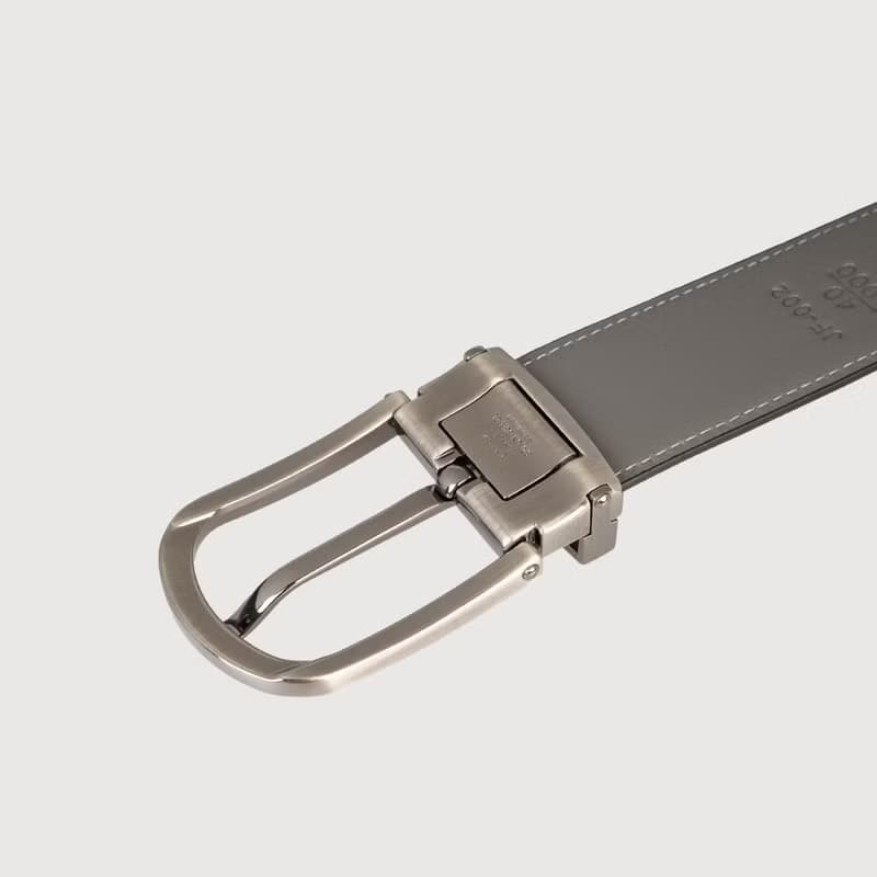 【滿3999送鑰匙圈】男仕圓頭穿針式皮帶-鎗色/BF24B-JF002-SGU