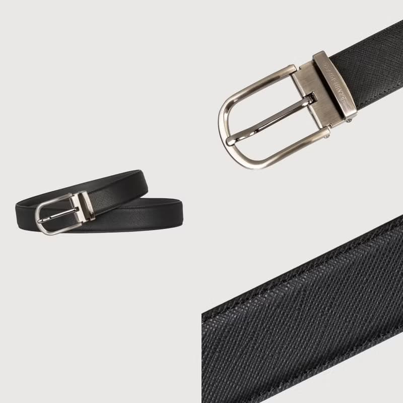 【滿3999送鑰匙圈】男仕圓頭穿針式皮帶-鎗色/BF24B-JF002-SGU