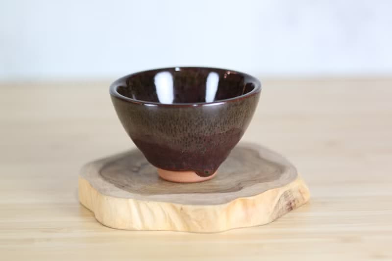 【送禮好物】45ml 天目釉淚 中式小茶杯 鶯歌名家葉敏祥作品