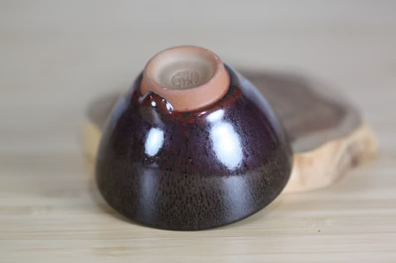 【送禮好物】45ml 天目釉淚 中式小茶杯 鶯歌名家葉敏祥作品