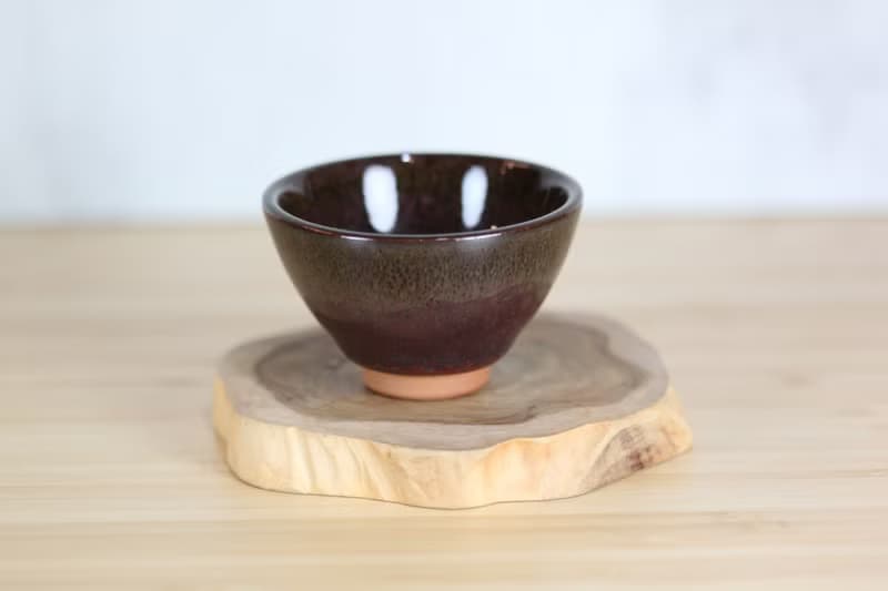 【送禮好物】45ml 天目釉淚 中式小茶杯 鶯歌名家葉敏祥作品