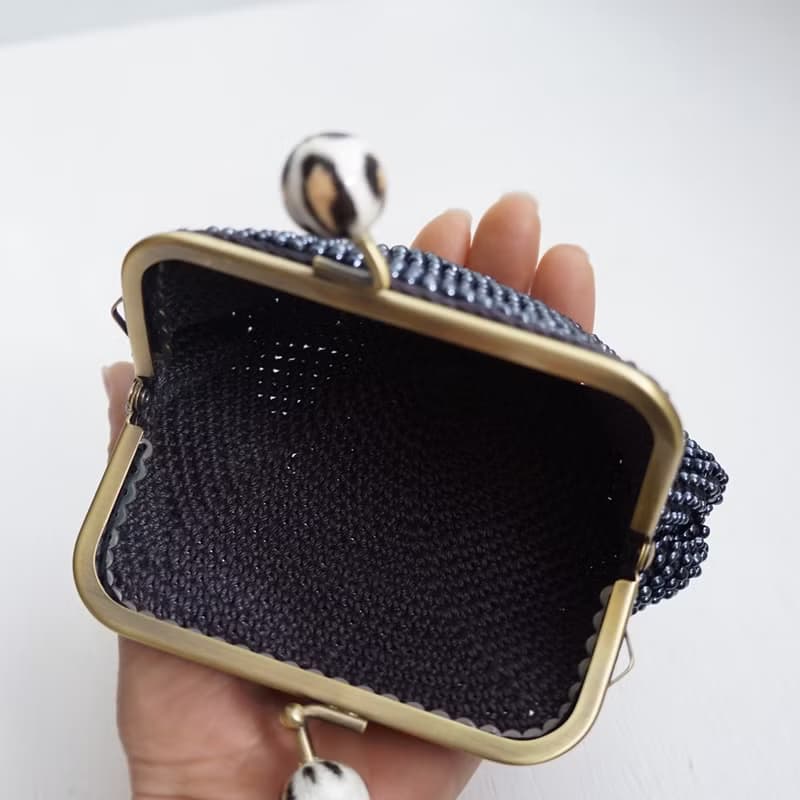 Ba-ba (m) Beads crochet square coinpurse No.2118