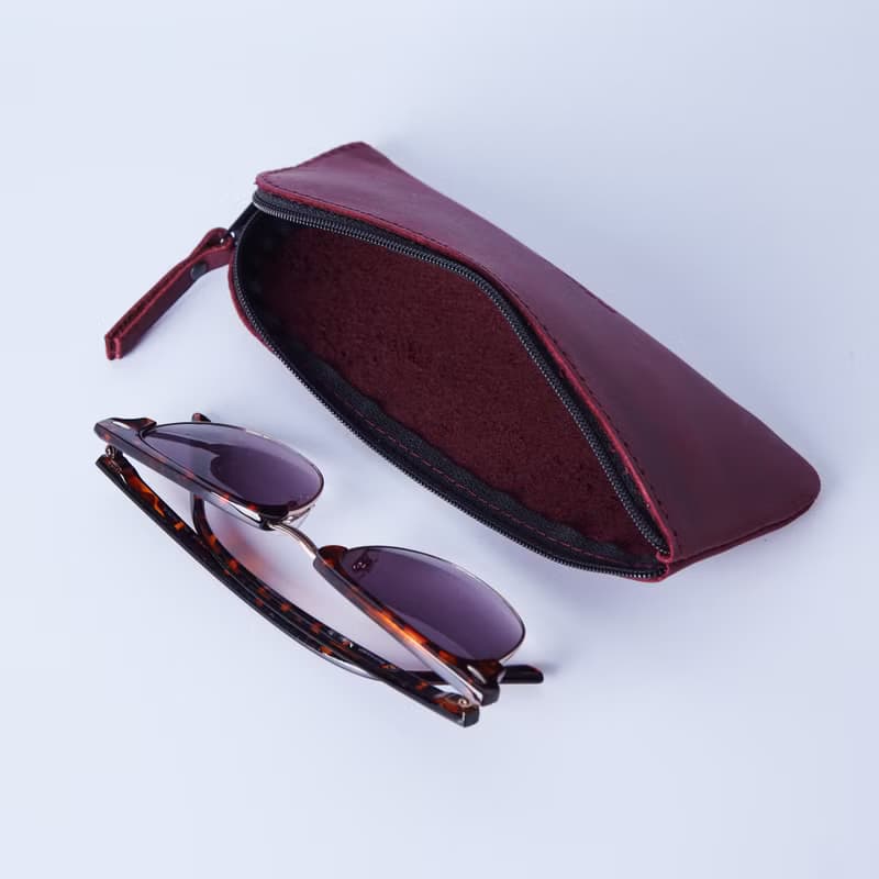 勃艮第真皮眼鏡盒 – 時尚皮革配件禮品