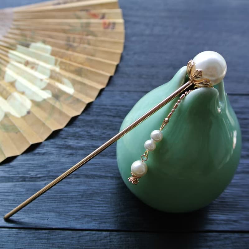 【墨徽閣】落玉盤髮簪(流蘇/無流蘇兩款)