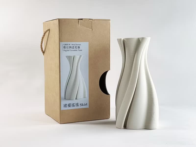 【Geway】花瓣系列-3D陶瓷列印花器(裙襬搖搖款)_居家_擺飾_送禮