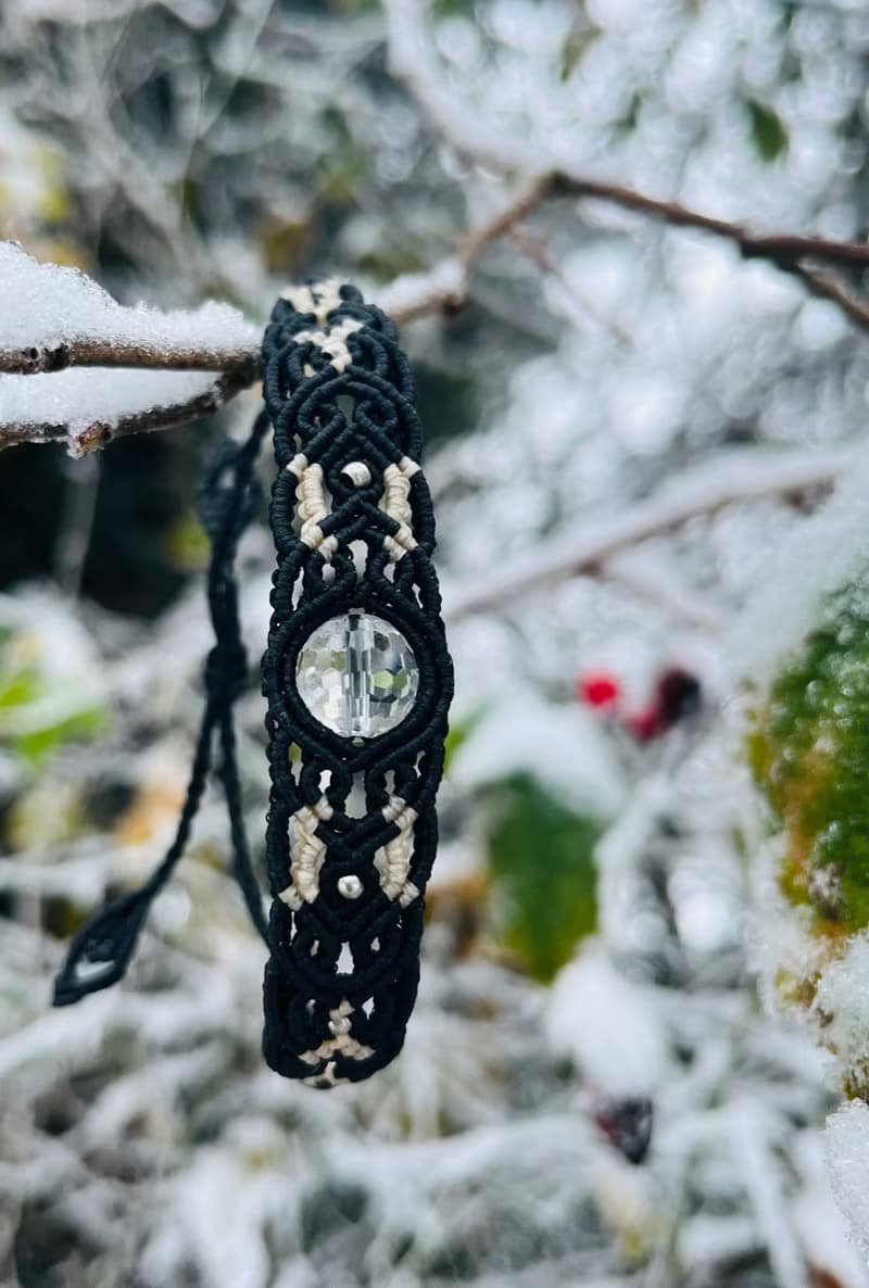 白水晶 蠟線編織手鍊