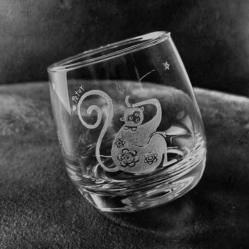 【復古生肖杯】客定手雕 搖擺杯 烈酒/調酒杯 雕圖/免費刻字
