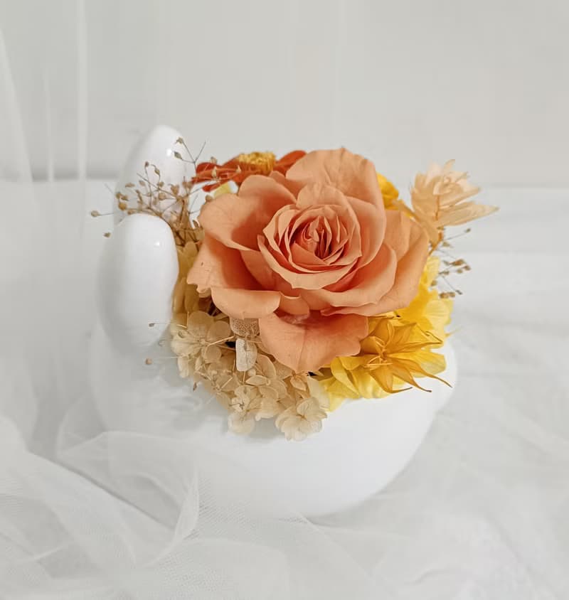 秋日兔飛猛進永生盆花 生日結婚捧花永生乾燥花畢業謝師禮物畢業
