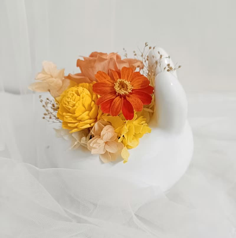 秋日兔飛猛進永生盆花 生日結婚捧花永生乾燥花畢業謝師禮物畢業