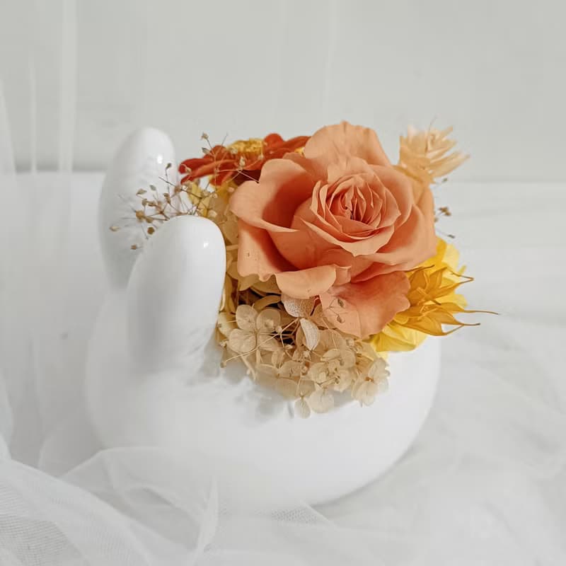 秋日兔飛猛進永生盆花 生日結婚捧花永生乾燥花畢業謝師禮物畢業