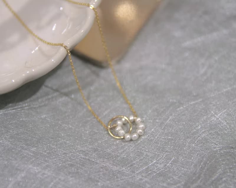 一直都在 珍珠項鍊 鎖骨鍊 手牽手寶石環