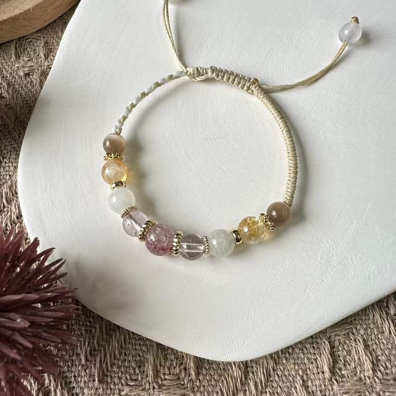 溫和色系好運編織手鍊