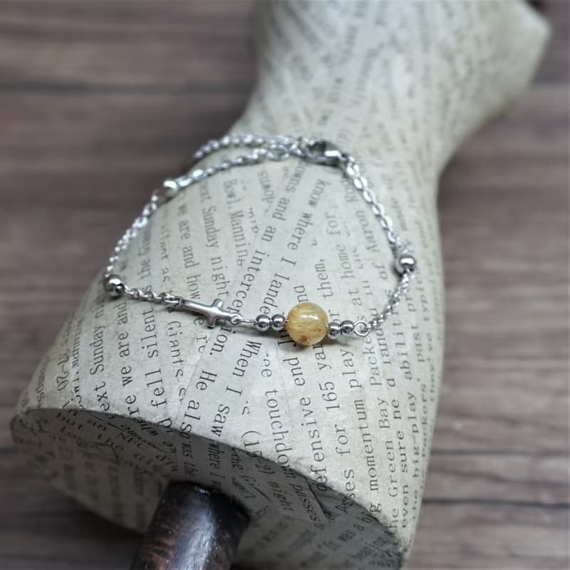 限定優惠 ll 鈦晶鋼手鍊 ll 鈦晶天然石細手鍊 BR-00030