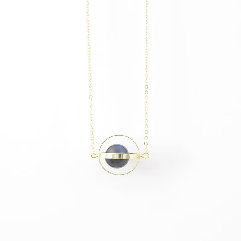 勇氣星球。宇宙。金環。藍虎眼。項鍊 Valor Planet。Galaxy。Golden Ring。Hawk-eye 。Necklace。生日禮物。閨蜜禮物。姐妹禮物