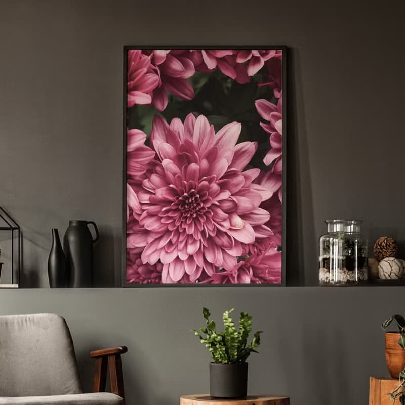 花 • 天生麗質 - 桃紅花朵寫真掛畫/新年佈置/開店禮物/餐廳擺設