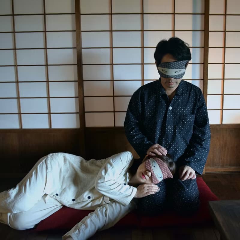 日本眼罩 忍者夫妻|麻葉花紋|有附收納袋|免費禮品包裝