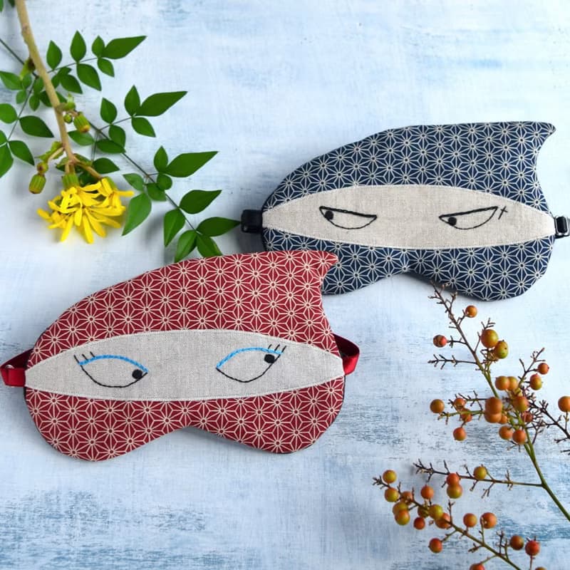 日本眼罩 忍者夫妻|麻葉花紋|有附收納袋|免費禮品包裝