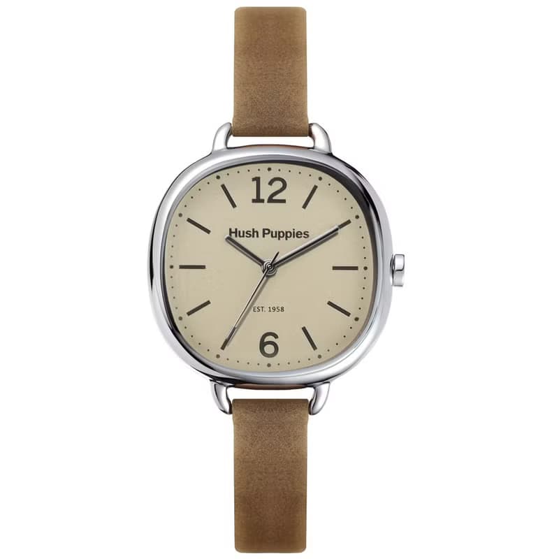 快速出貨 || Hush Puppies 恆久不渝時光皮革女錶(HP3849)-象牙