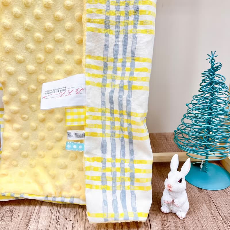 春天必備寶寶荳荳毯-黃調格紋 彌月禮盒 新生兒禮物 推車毯 汽座