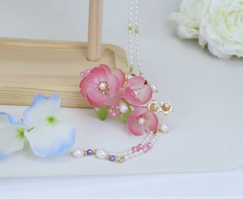 檸檬手作髮飾  珊瑚芍藥髮簪/髮釵/髮夾(兩色/可做一對)