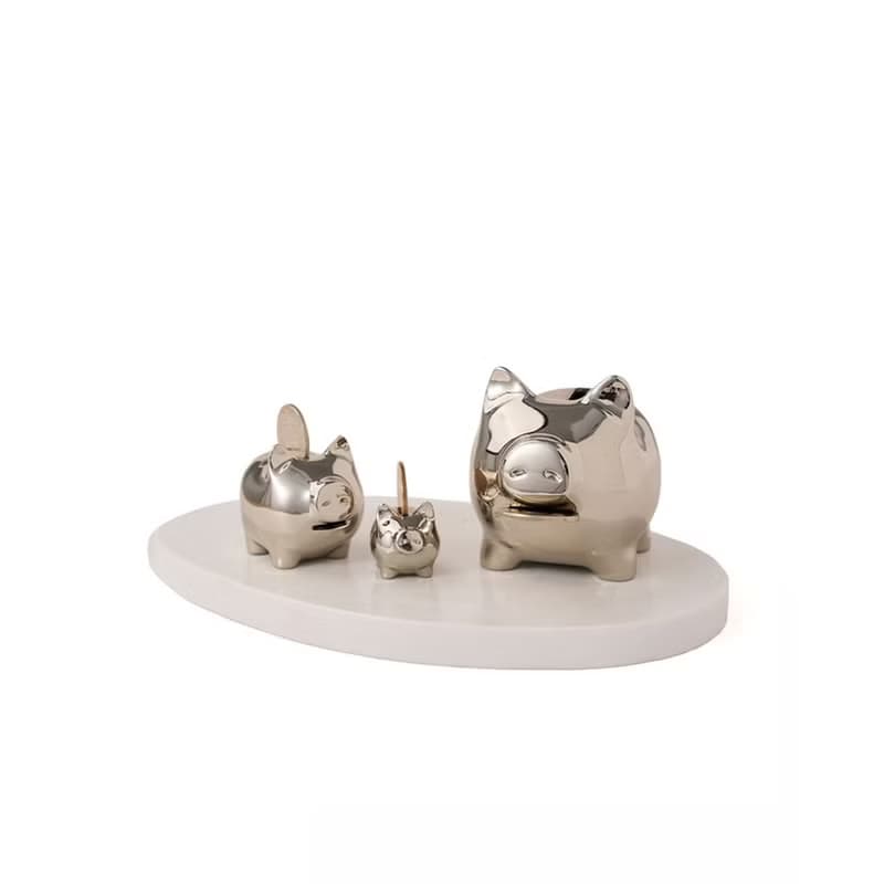 GOLDENPIG | 招財金豬 叄 白K金