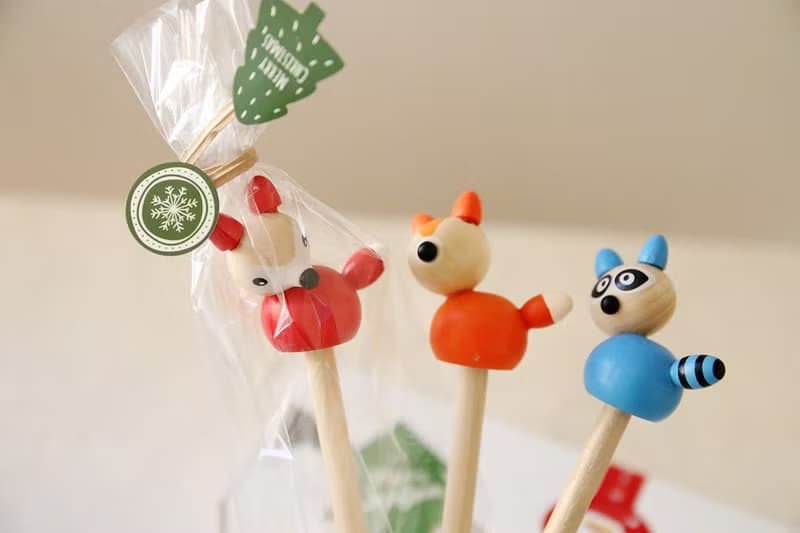 【兒童禮品】木製森林動物三兄弟鉛筆(一組3入) - 筆頭可拆