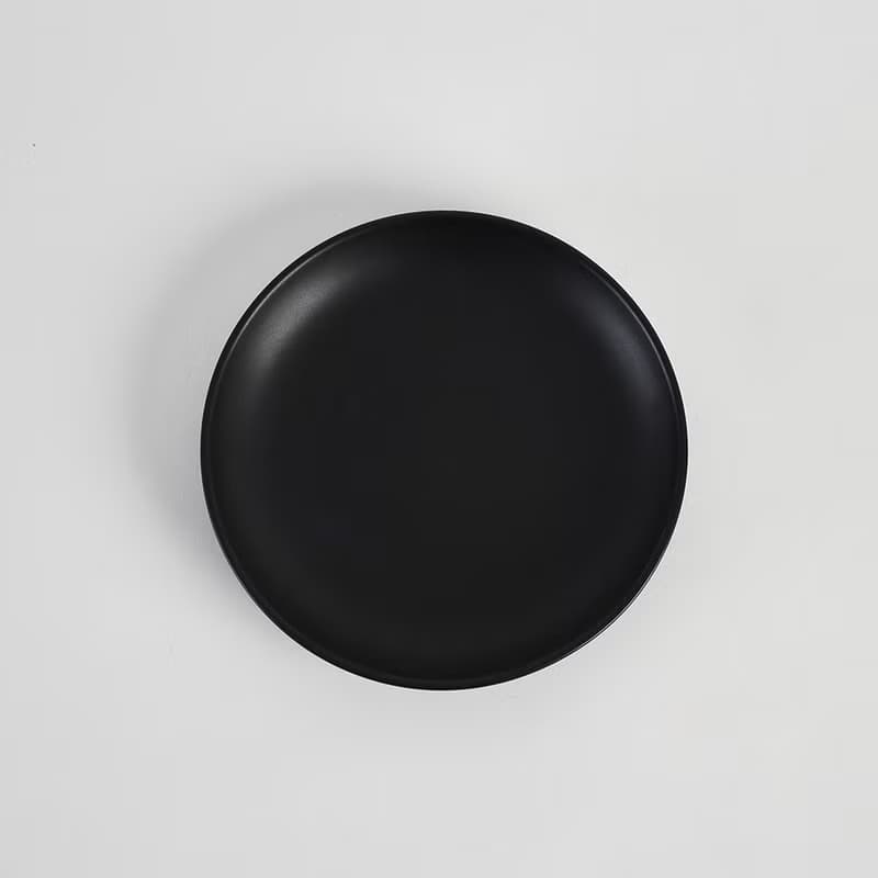 KOGA 許家陶器品 陶質圓形小盤 (尖山黑)
