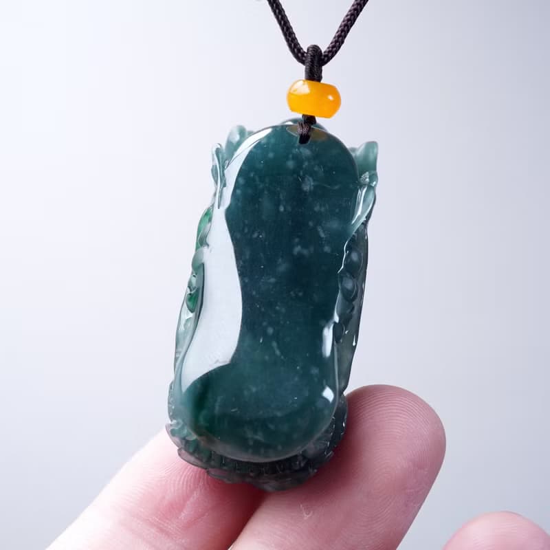 【龍行天下】冰種藍水翡翠霸王龍首項鍊 | 天然A貨翡翠 | 送禮