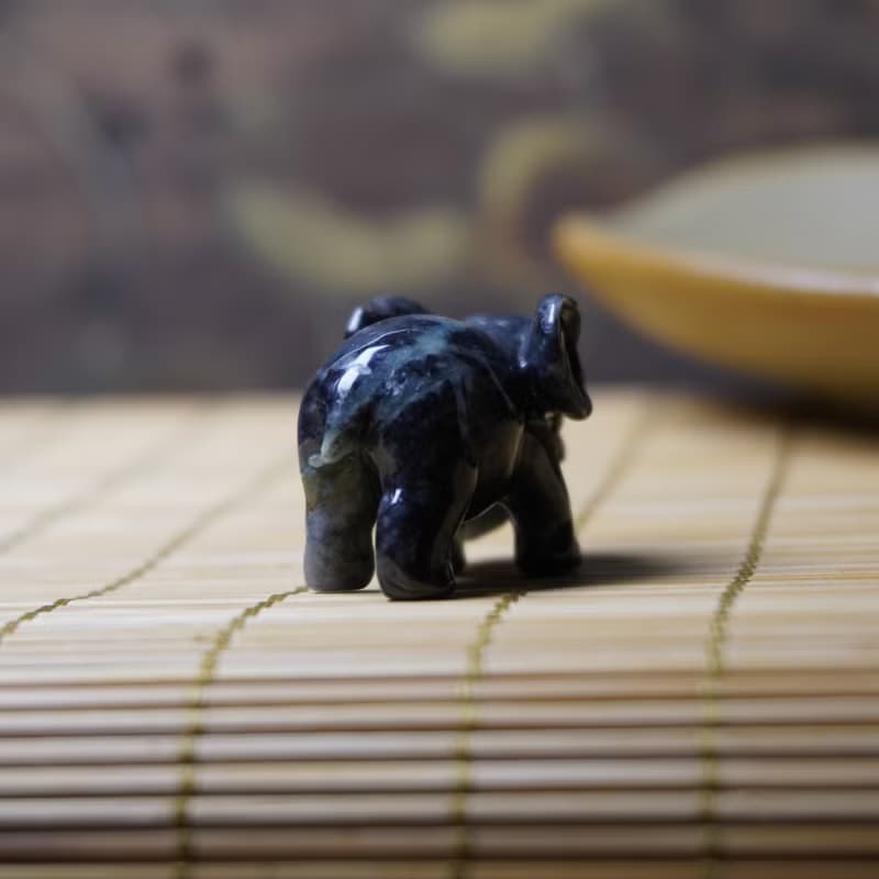 【吉象如意】烏雞翡翠大象擺飾 | 天然緬甸玉A貨翡翠 | 送禮