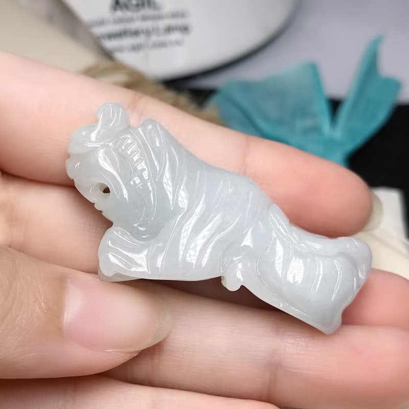 冰種翡翠老虎 | 天然緬甸A貨翡翠 | 送禮