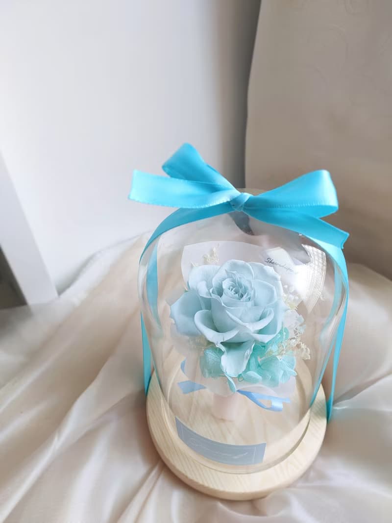 Sheer Whisper絮語藏花_迷你永生花束玻璃罩/玻璃盅花禮_無燈款