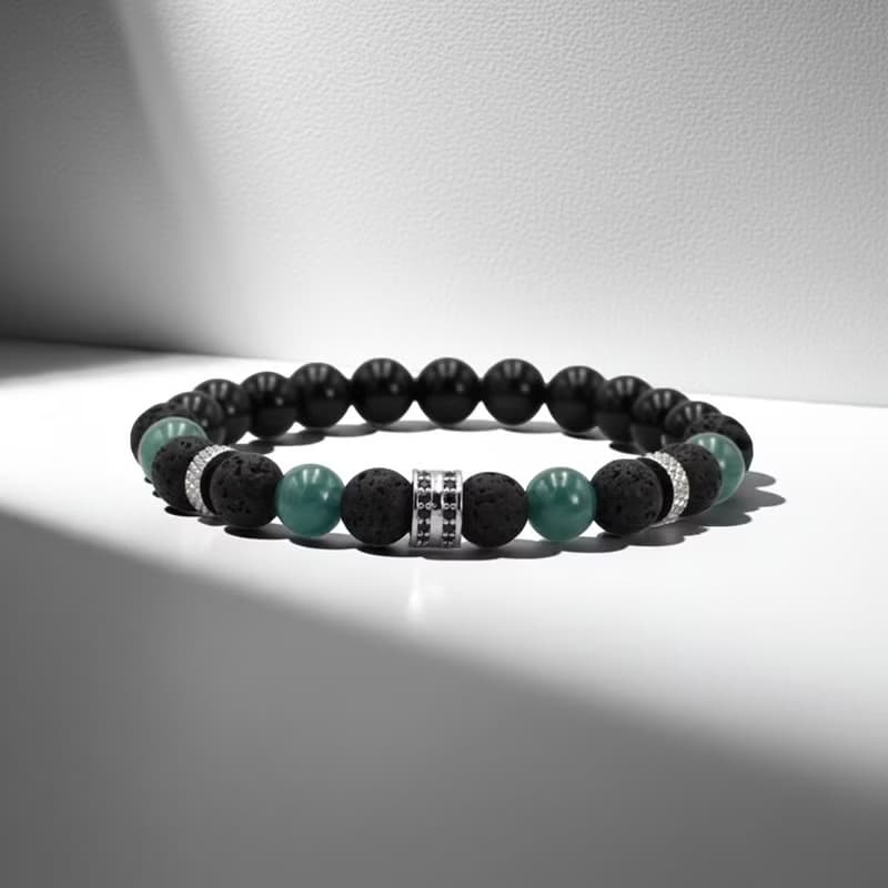 輪影Ring | 星環翡翠 x 黑曜石綠翡水晶手鍊