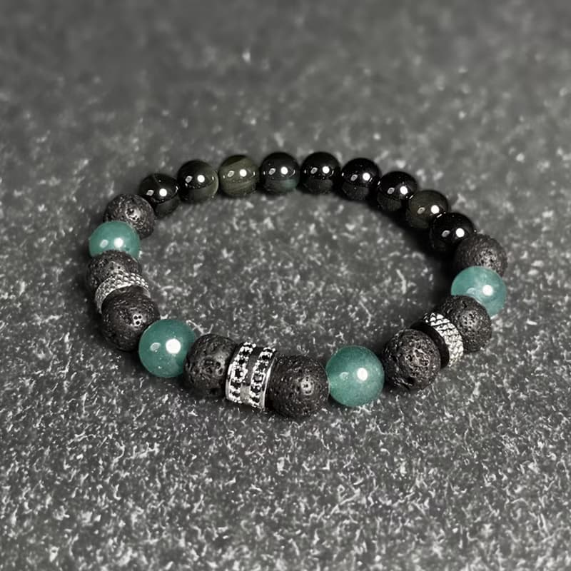 輪影Ring | 星環翡翠 x 黑曜石綠翡水晶手鍊