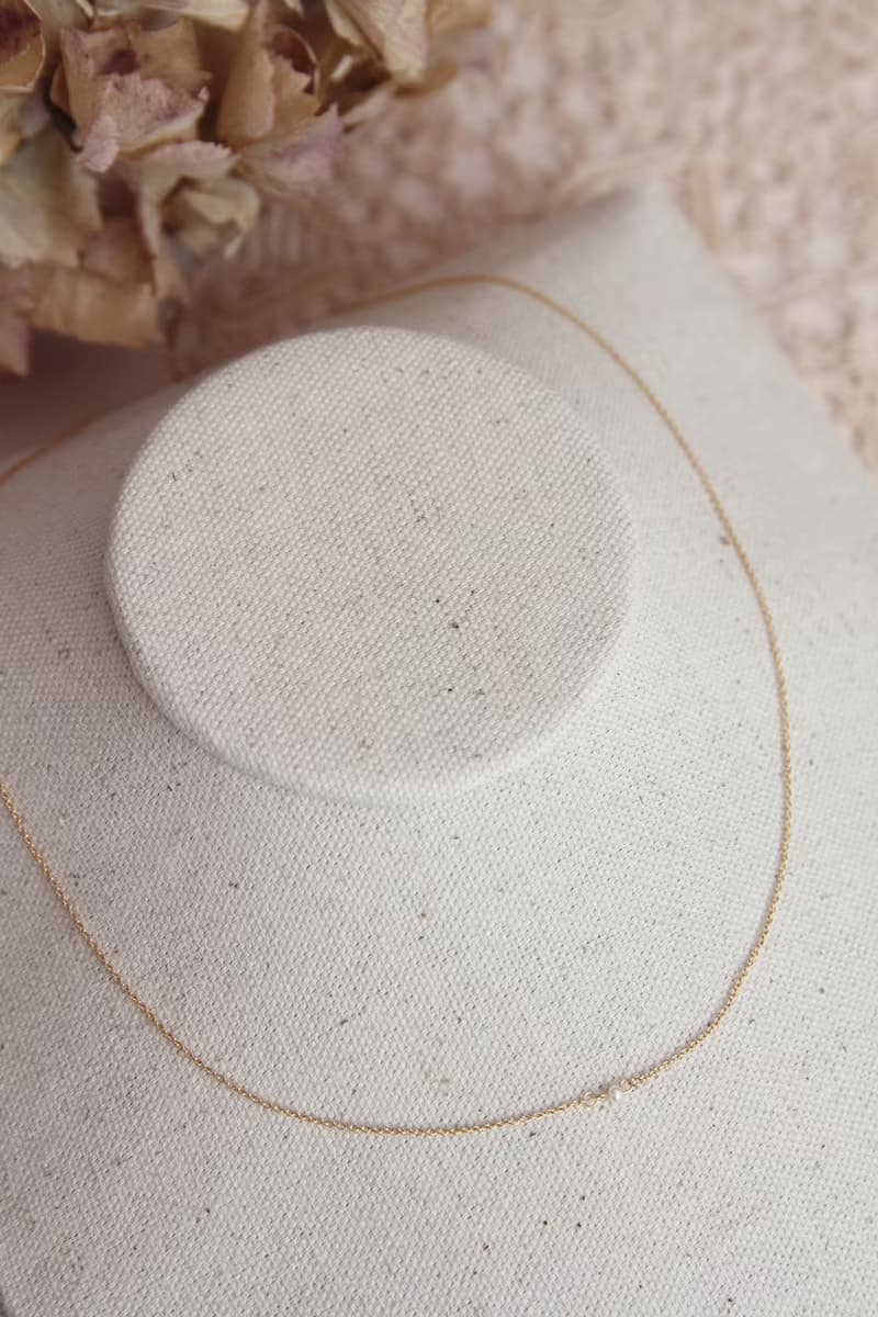 頸錬 幼頸鍊 鎖骨頸錬  水滴珠手鍊 鍍金幼頸錬 迷你淡水珠幼頸錬