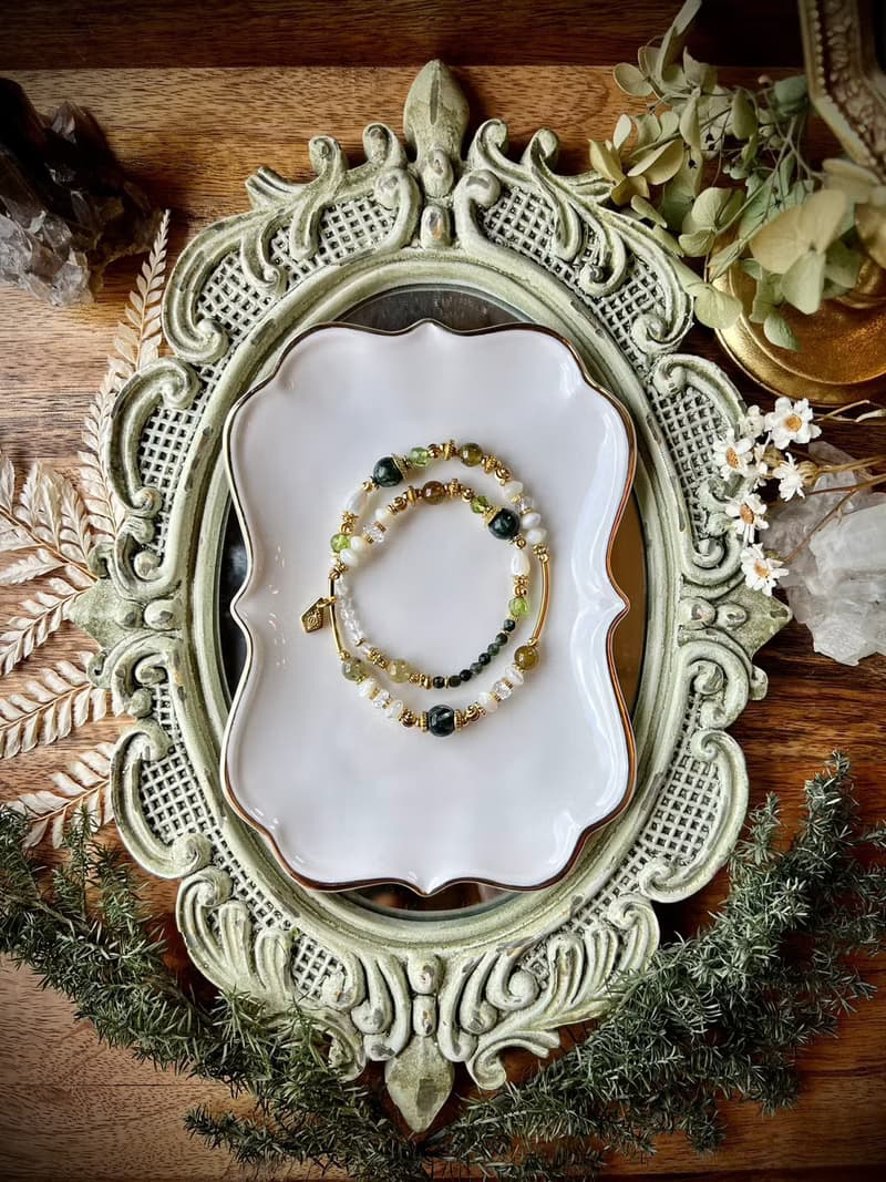 -森之鏡-天然水晶手鏈/黃銅手鍊