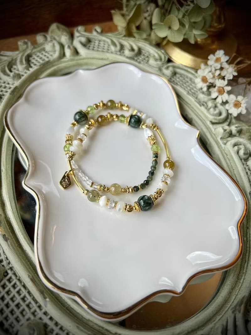 -森之鏡-天然水晶手鏈/黃銅手鍊